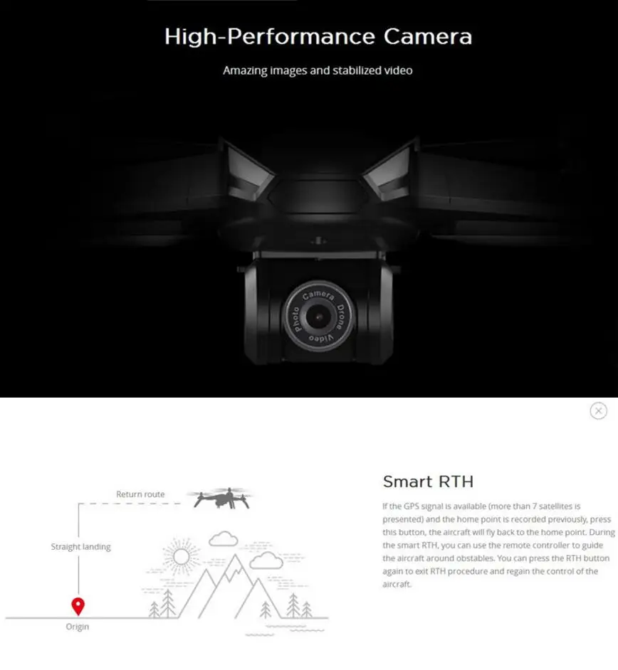 Wifi FPV Follow Me GPS Дрон Bugs 5 Вт бесщеточный RTF удержание высоты Безголовый Квадрокоптер
