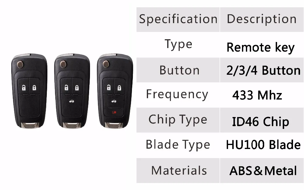 2/3/4 кнопки 433 Mhz id 46 чип складной удаленного ключ для автомобиля Chevrolet Cruze Malibu Aveo Искра Sail Орландо ключ