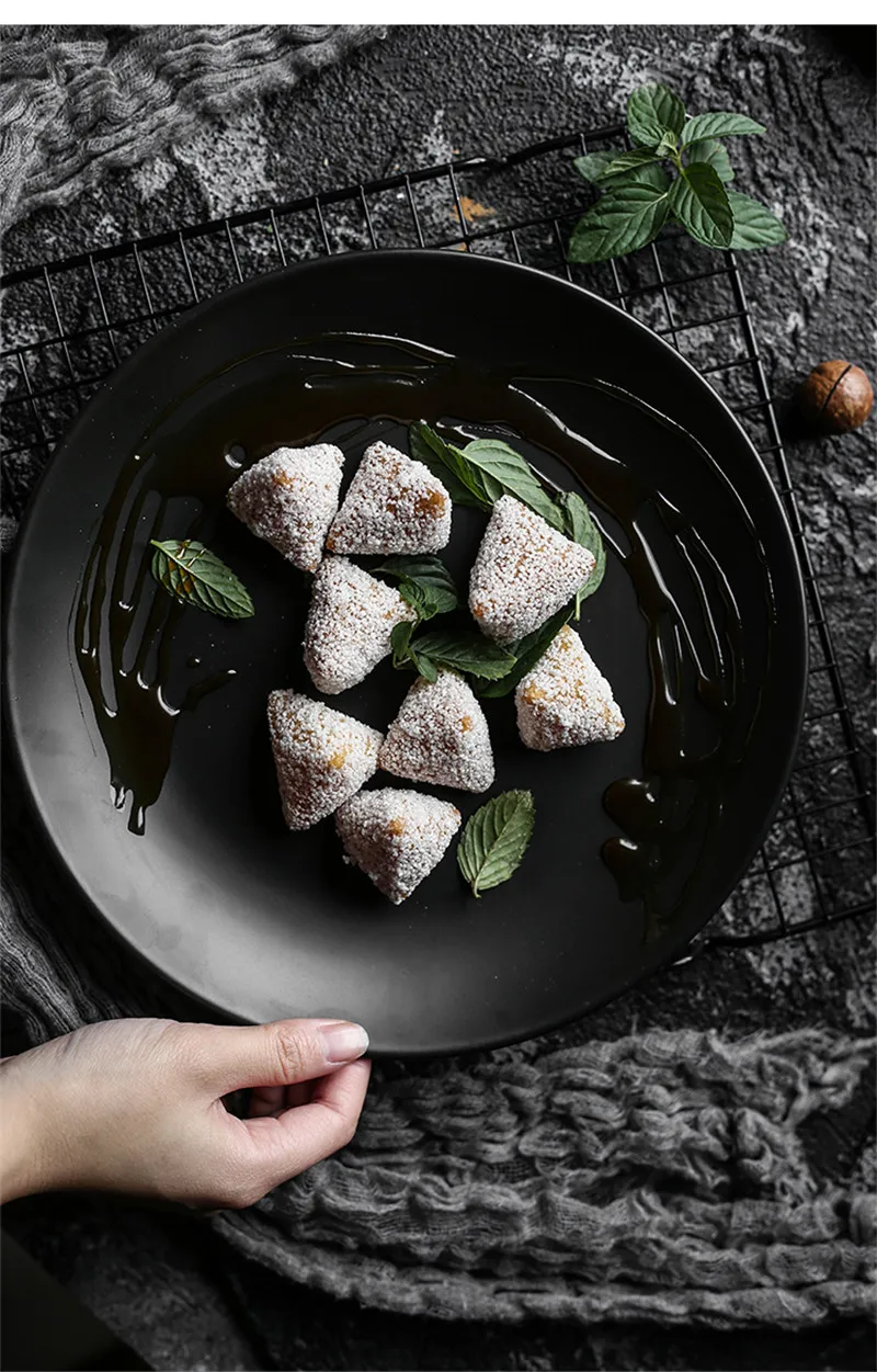 NIMITIME японский стиль керамическая черная твердая Западная блюдо для стейка паста Фруктовая тарелка для салата тарелка для ресторана для ужина