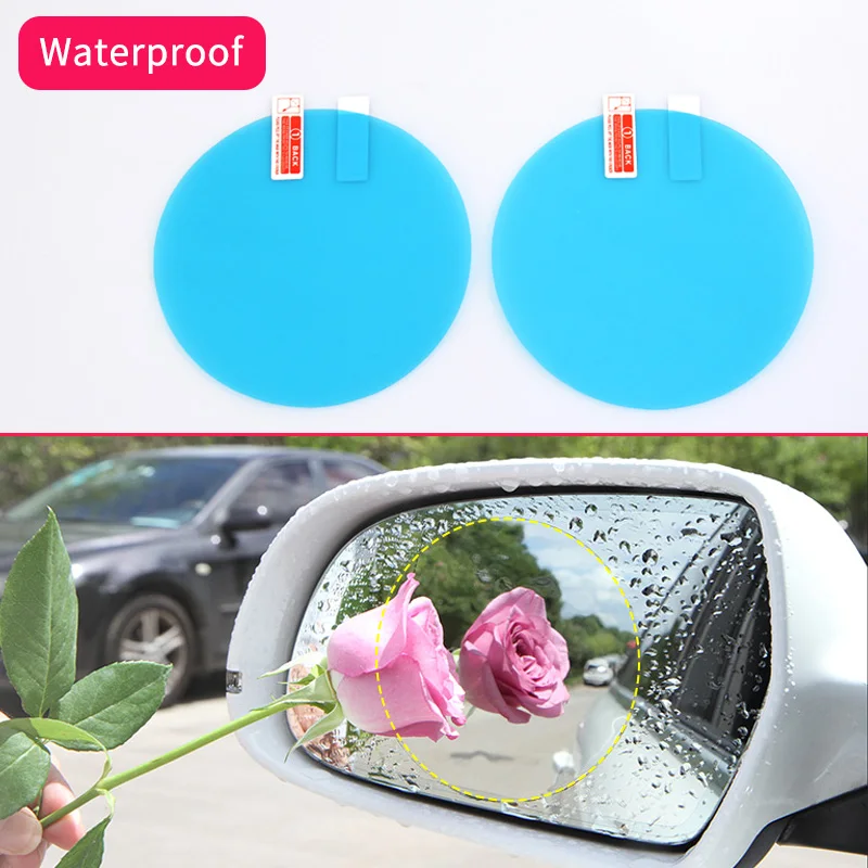 

2Pcs Car Side Mirror Rear View Raining Day Waterproof Anti-fog Transparent Roundel Membrane Film Accessories Part