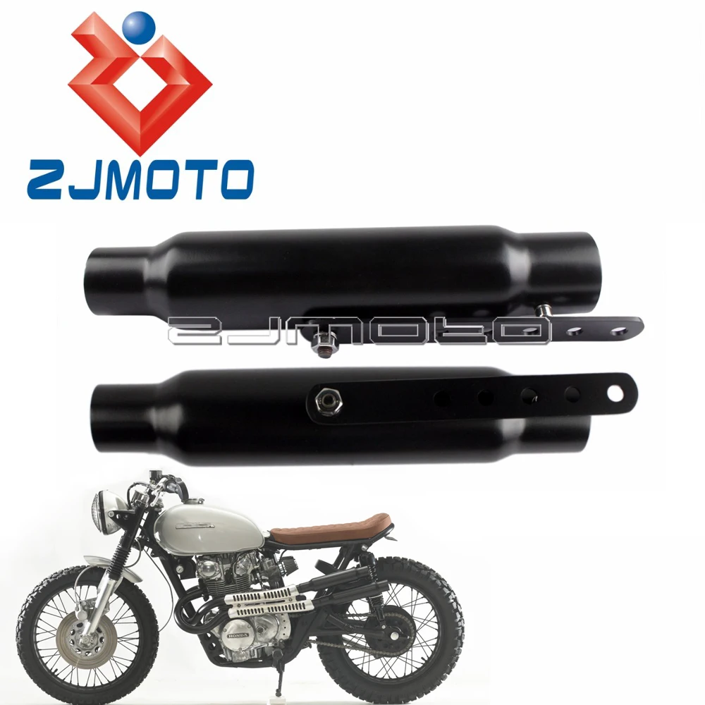 2x Universal Motorcycle Black Exhaust Mufflers Silencer 12" Shorty