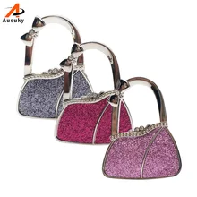 Luxury Diamond Metal Alloy Handbag Bag Hook Bag Hook Folding Table Buckle Bag Bright Skin Hook Hanger Bag Holder 30