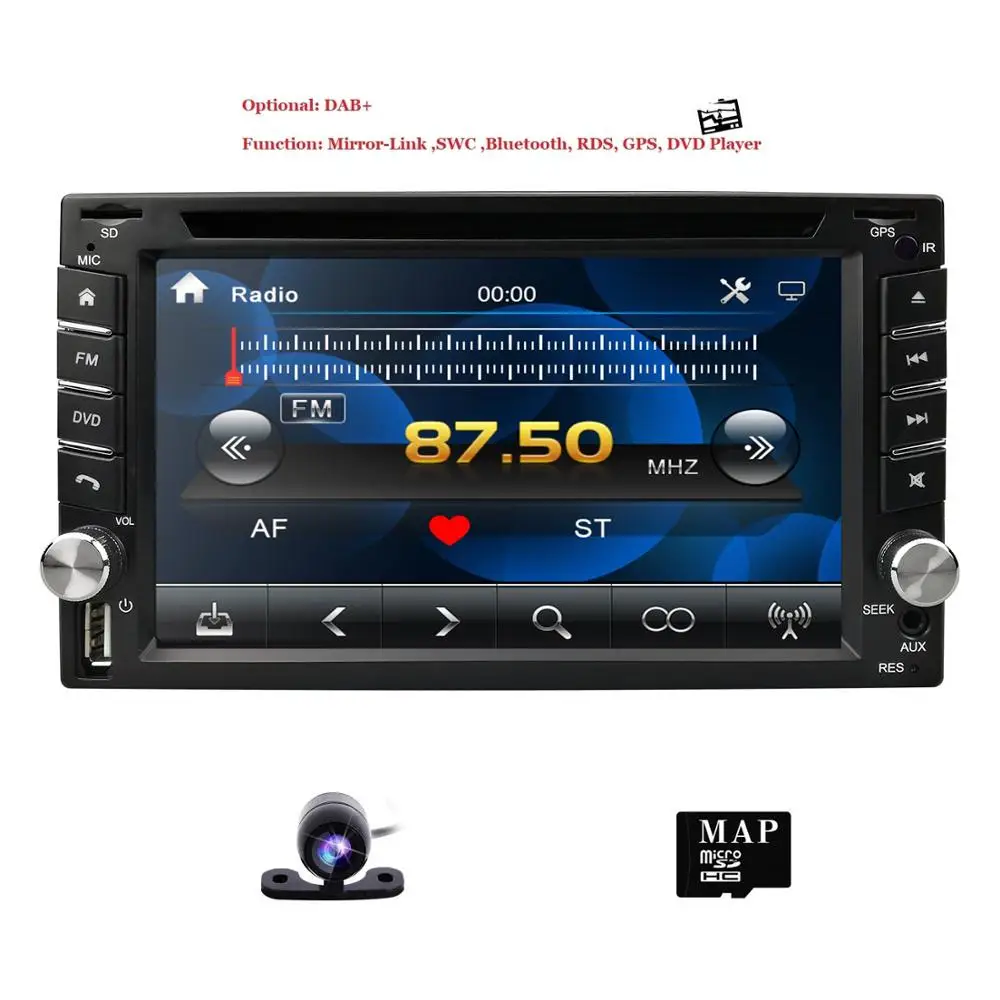

Car Multimedia 2 din Car DVD Player Double 2 din Universal Car Radio GPS Navigation In dash Car Stereo video Free Map Camera
