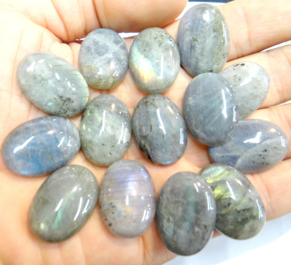

Wholesale 20Pcs/Lot 18mmx25mm Best Selling Natural Stone Cabochons labradorite Moonstone Egg shape Cab Beads Free Shipping
