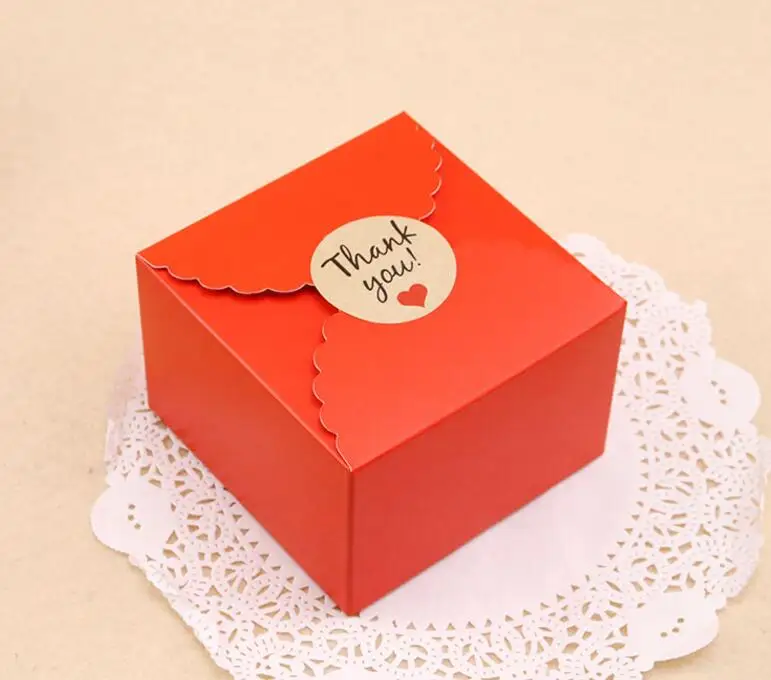 9*9*6 см маленькая коробка для кексов крафт-Печенья Бумажная Коробка для дня рождения свадьбы или торта украшенная Упаковка Поставки Подарочная коробка для конфет - Цвет: Red