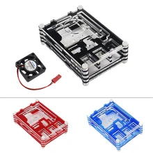 Raspberry Pi 3 Case 9 Layers Acrylic Case Box Enclosure Shell + CPU Cooling Fan Compatible Raspberry Pi 2 Model B