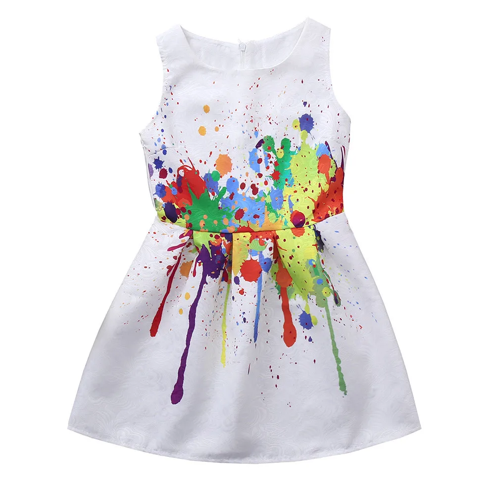 ARLONEET Платье для маленьких девочек с цветочным принтом для девочек платья для младенцев вечерние Летнее платье принцессы Платье без