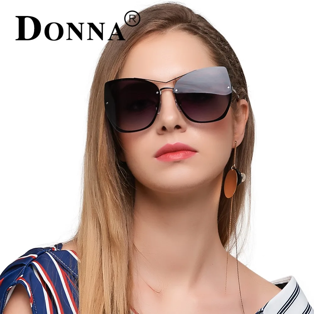 DONNA Fashion Women Big Frame Sunglasses Shield Classic Brand Designer