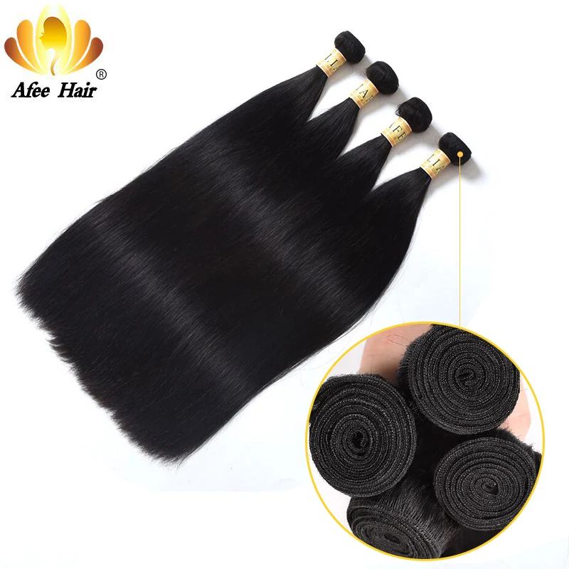 Aliafee Hair Peruvian Straight Hair Weave 1/3/4 deals Straight Hair Bundles 8\