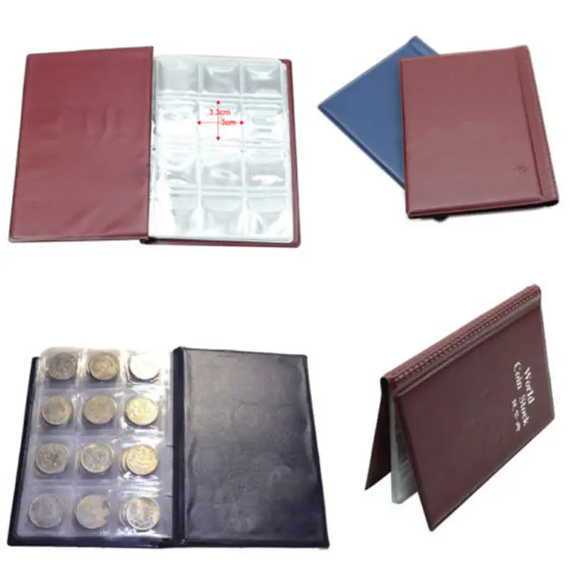 120 Pockets Coins Album Collection Book Mini Penny Coin Storage Album Book Collecting Coin Holders for Collector Gifts Supplies