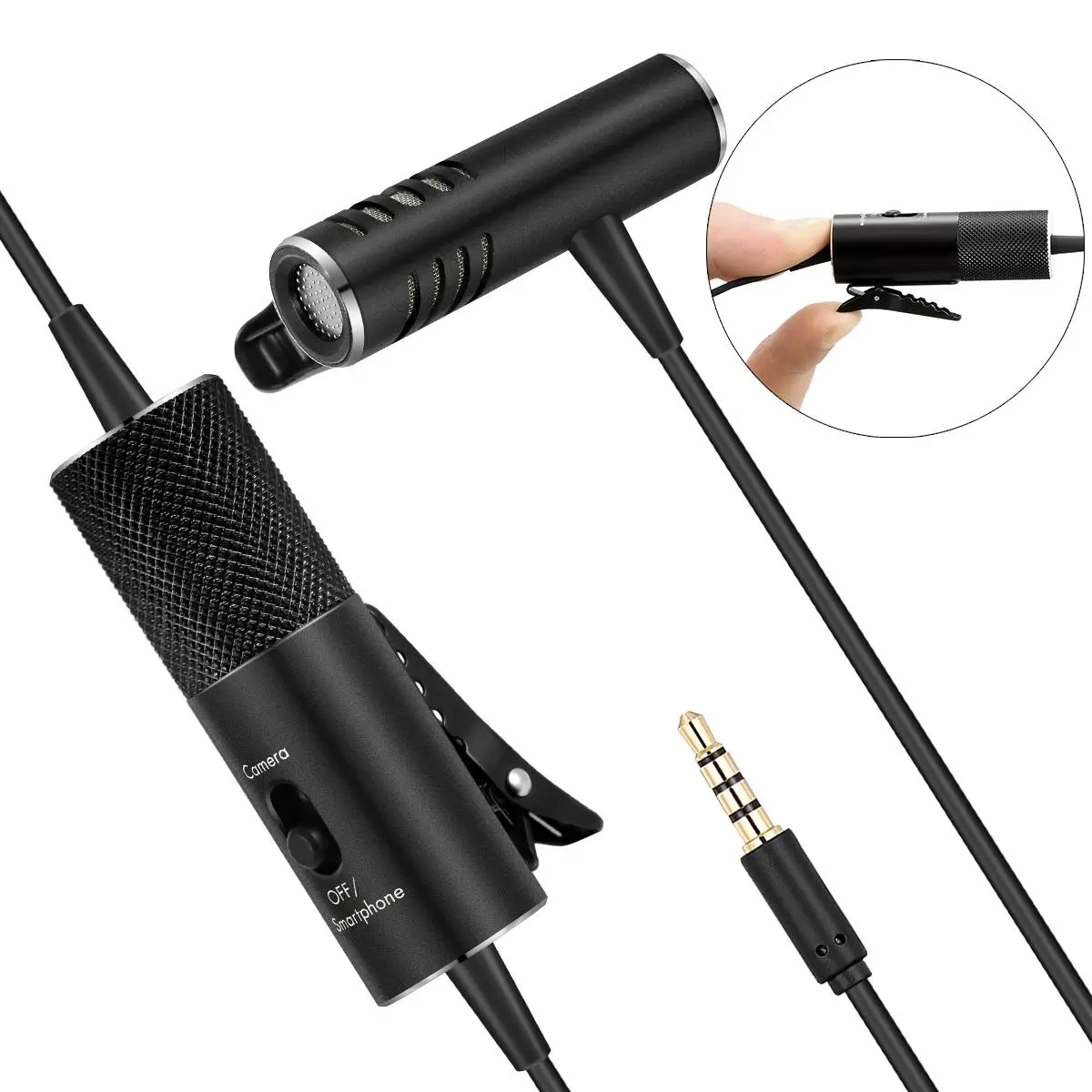 

Professional 3.5mm Lavalier Microphone for Camera phone Portable condenser microphones Mini for Audio recording Interview mic