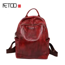AETOO The new Europe lady handmade leather bags female head layer cowhide leather backpack Backpack Bag retro all-match female