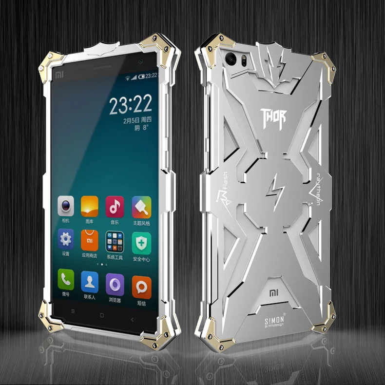 Алюминиевый защитный чехол Thor для Xiaomi max, чехол, защитный чехол для телефона Flash iron man, чехол для Xiaomi max 6,4" - Цвет: Серебристый