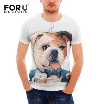 

FORUDESIGNS Cool Short Sleeve T Shirt for Men Funny 3D Hanger Animals Dog Cat Pattern Man Tee Shirt Bodybuilding Fitness Top Tee