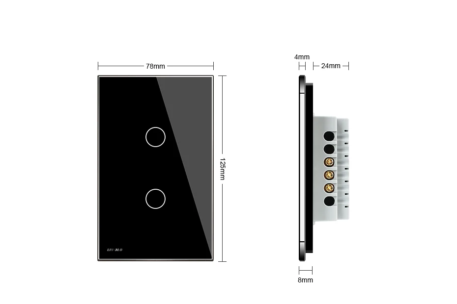 Производитель, настенный выключатель LIVOLO, 110~ 250 В, стеклянная панель цвета слоновой кости, 2 комплекта, сенсорный светильник US VL-C502-11/12