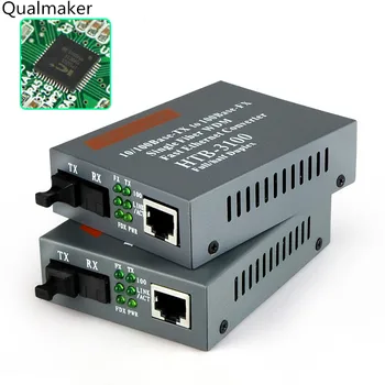 

1 Pair Htb-3100AB Optical Fiber Media Converter Fiber Transceiver Single Mode Fiber Converter 25km 10/100M SC Media Single Fiber
