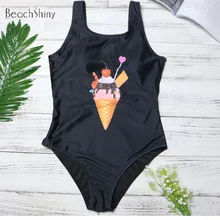 Сексуальный цельный купальник с принтом мороженого, женский купальный костюм, купальники с эффектом пуш-ап, пляжная одежда, купальник с лямкой на шее, монокини с открытой спиной, 3081