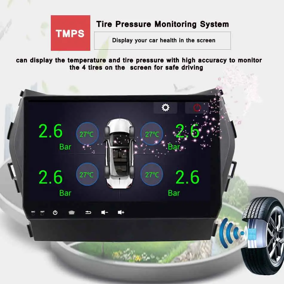 Best 9" 4GB+64GB Octa Core Android 9.0 DAB 3G/4G Car DVD Multimedia Player Radio Stereo For Hyundai IX45 Santa FE 2013-2017 5