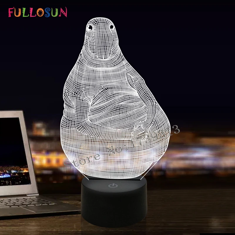 

Cutely 3D Visual Lamp Zhdun Meme Tubby Model LED Night Lamp 7 Color Changing Desk Light for Holiday Decora Gift
