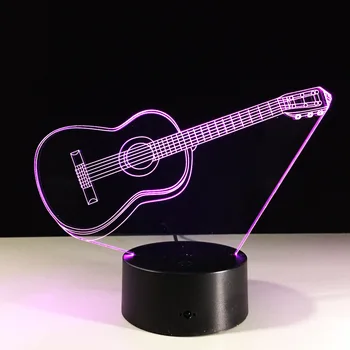 

3d Lamp Guitar 7 Color Led Night Lamps For Kids Touch Led Usb Table Lampara Lampe Baby Sleeping Lights With Motion Sensor