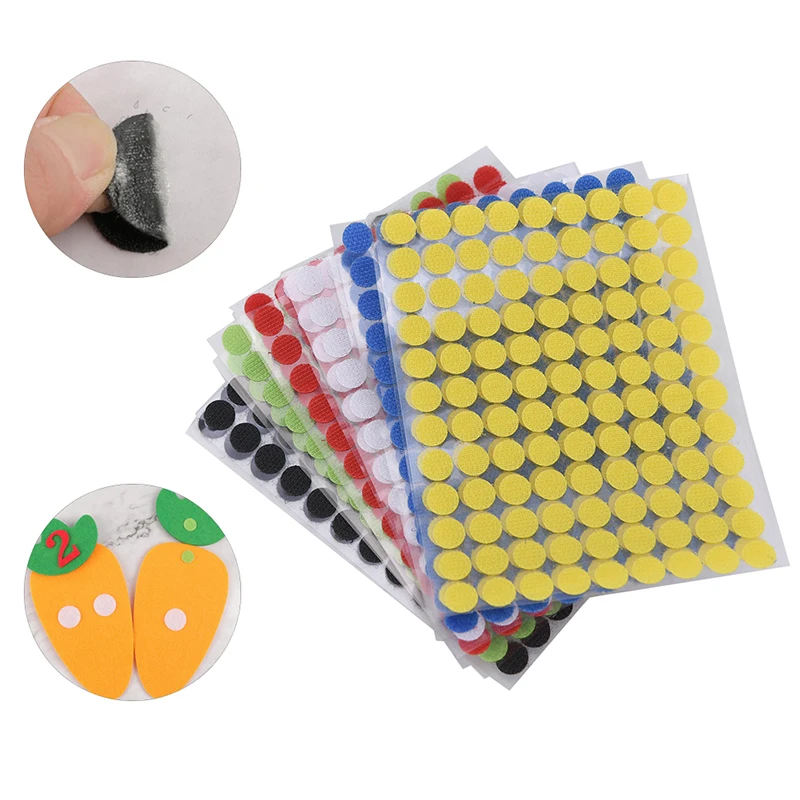 

50pairs 10mm Nylon Hooks And Loops Sticker Strong Self Adhesive Round Dot Glue On Stickers Home Use Curtain Fastener
