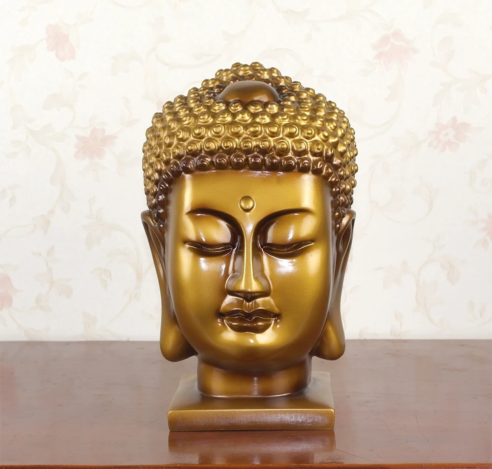 

Exclusive Sale buddha head ornaments resin crafts retro bar home Decoration Buddhist 19x17x26cm