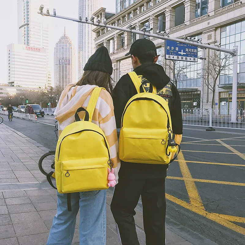 Menghuo Brand Canvas Men Women Backpack Rabbit Pendant College High Middle School Bags for Teenager Boy Girls Backpacks Mochila (11)