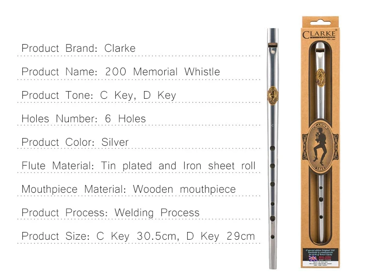 Памятная флейта Кларка C/D брелок-свисток ирландский традиционный музыкальный инструмент ирландский свисток флейта духовой инструмент флейта