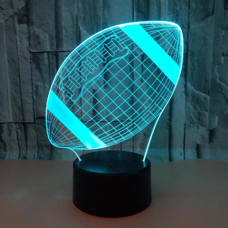 Источник регби красочные 3d Led Usb настольная лампа сенсорный пульт дистанционного управления красочные 3d настольная Lam украшения детской комнаты 3D ночник