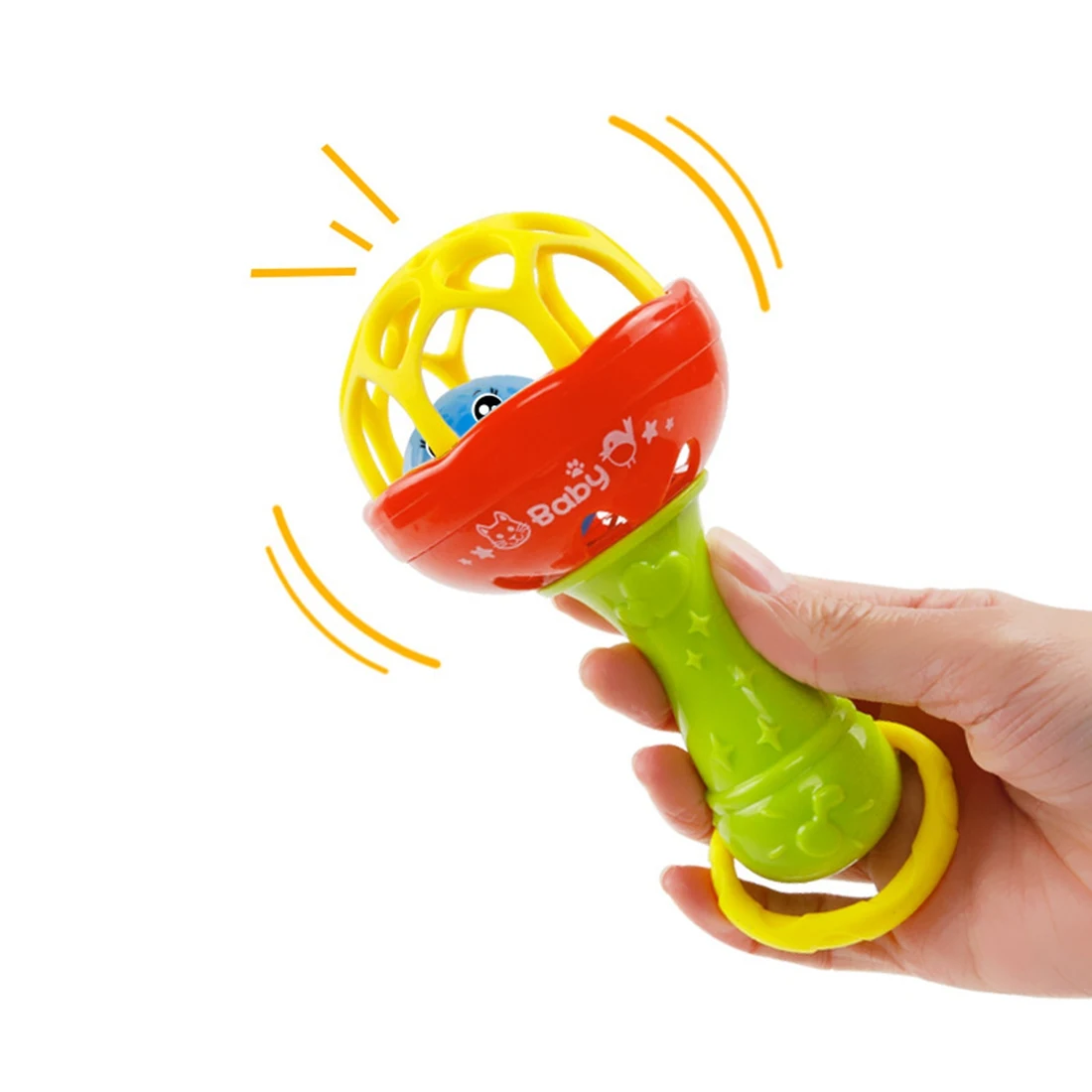 Веселые игры детские мягкие резиновые Прорезыватели погремушка стержень мульти-функциональные Детские Трещотка с прорезывателем детские