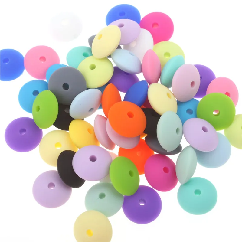 300PCS Abacus Silicone Beads For Teething Lentils Silicone Teething Beads Spacers Baby Teether Bead 12*6MM teething toys,silicone teething toys,baby teething toys,silicone teether,silicone teething beads