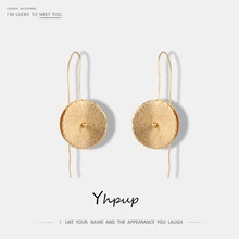 Yhpup, трендовые Винтажные серьги из цинкового сплава, круглые геометрические свисающие серьги в стиле панк, новые простые Модные серьги для женщин, вечерние, подарки