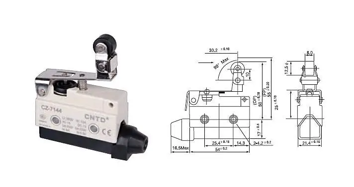 Высокое качество CNTD CZ-7144 микро-переключатель/концевой выключатель внешняя оболочка покрыта интенсивным пластиком/водонепроницаемый/маслостойкий