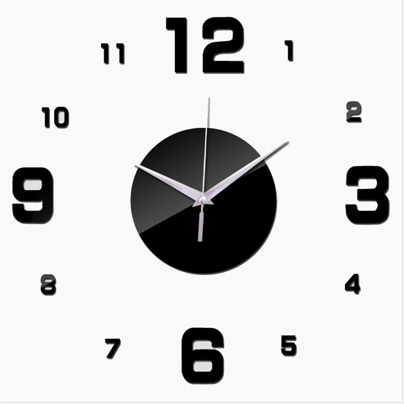 

2018 rushed sale mirror wall clocks modern quartz acrylic clock wall 3d watches stickers living room home decor free shipping