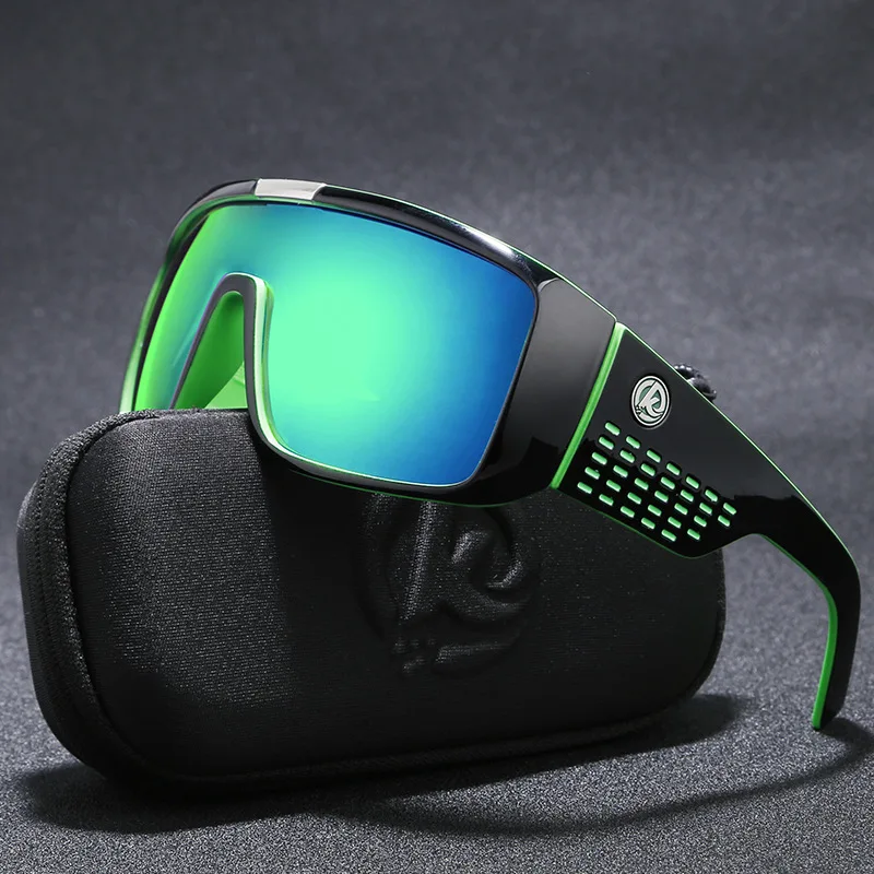 KDEAM في الهواء الطلق المتضخم درع التنين النظارات الشمسية الرجال واحدة عدسة Steampunk من نظارات تصفح نظارات مع شحن حزمة KD2514