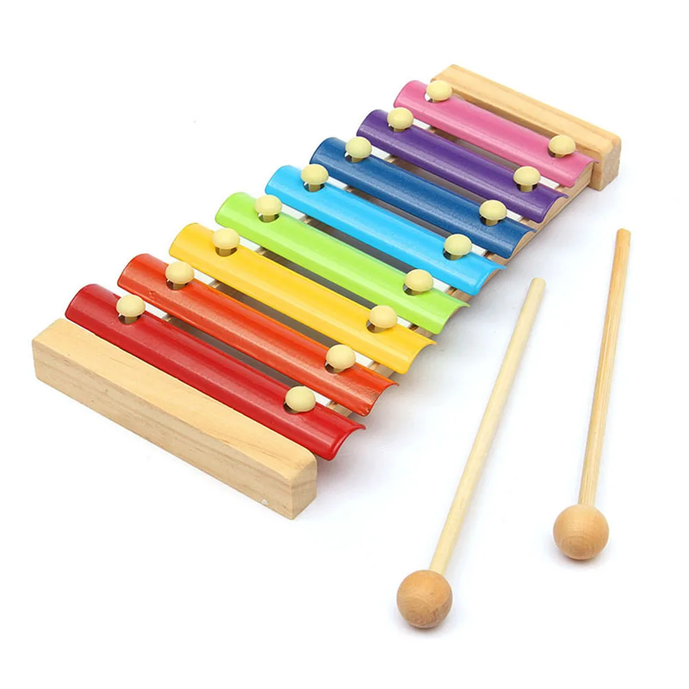خشبية 8 نغمات متعدد الألوان إكسيليفون الخشب آلة موسيقية لعب للطفل الاطفال YJS دروبشيب