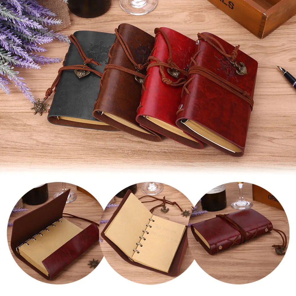 

Pirate Diary Book Picture Album 4 Color Leather Kraft Paper 15*10*2.5cm Household School Supplies Stationery Gift Recording