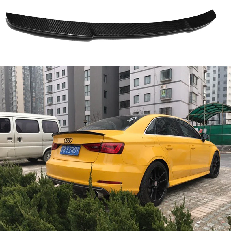 A3 S3 8V задний спойлер из углеродного волокна для Audi Sedan 2014-2015 V Style | Автомобили и