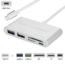 5 в 1 USB C внешний кард-ридер тип-c к Micro Usb USB3.0/2,0 SD/TF слот для карт высокоскоростной адаптер для камеры Macbook Android