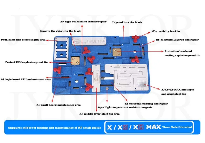Jyrkior для iPhone X/XS MAX материнская плата приспособление Eplosion-proof охлаждающая Оловянная платформа печатная плата Держатель джиг