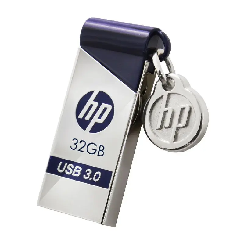 Hp USB Flash 128 ГБ Флешка X715W 16 ГБ 32 ГБ 64 Гб металлический круг USB 3,0 большой палец Оригинальная карта памяти водонепроницаемый противостойкий диск на ключе