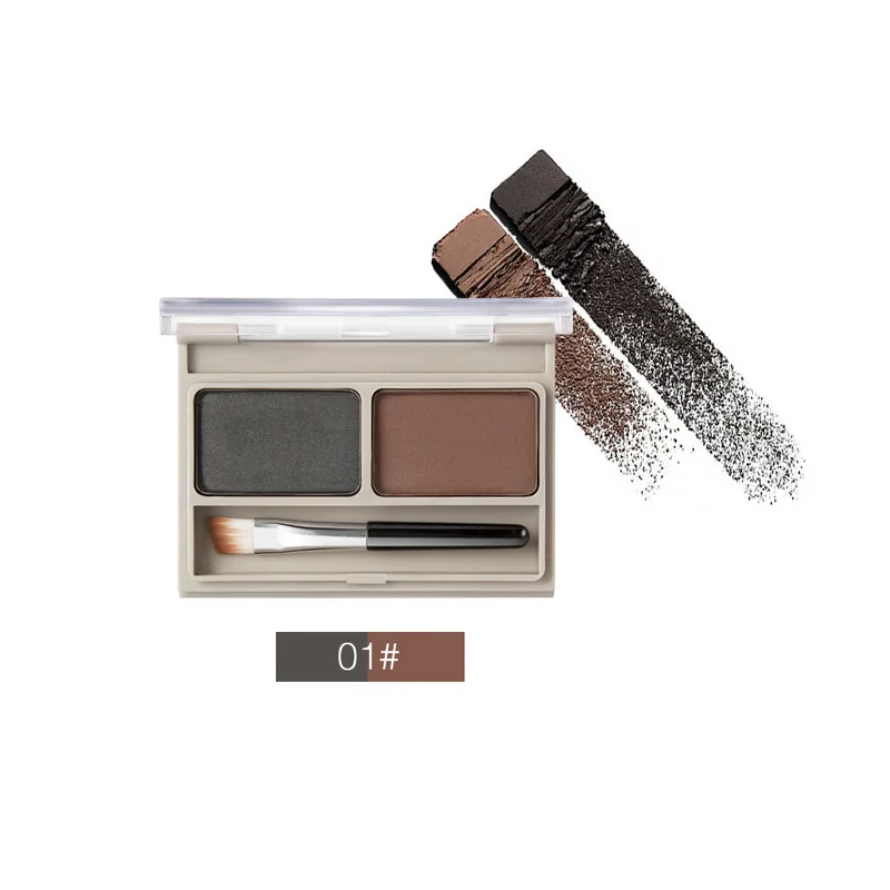 

2 Colors Long-lasting Eyebrow Powder Modified Eyebrow Eye Shadow Makeup Eyebrow Powder Palette with Brush Eyebrow Enhancer TSLM1
