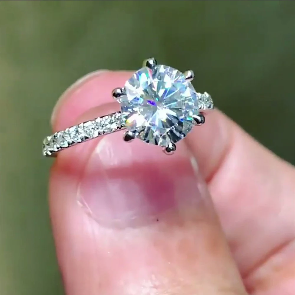 IPARAM 2019 Classic Engagement Ring 6 Claws Design AAA White Cubic Zircon Female Women Wedding Band CZ Rings Jewelry