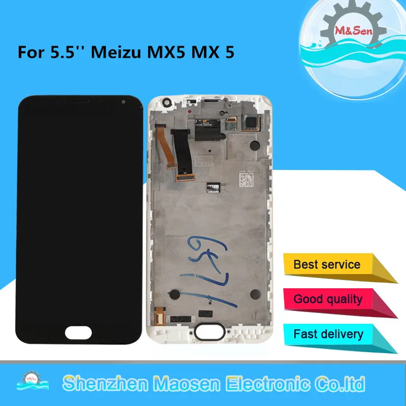 5.5'' Original M&Sen For Meizu MX5 MX 5 LCD Display Screen With Frame+Touch Panel Digitizer For Meizu MX5 Display Frame Assembly