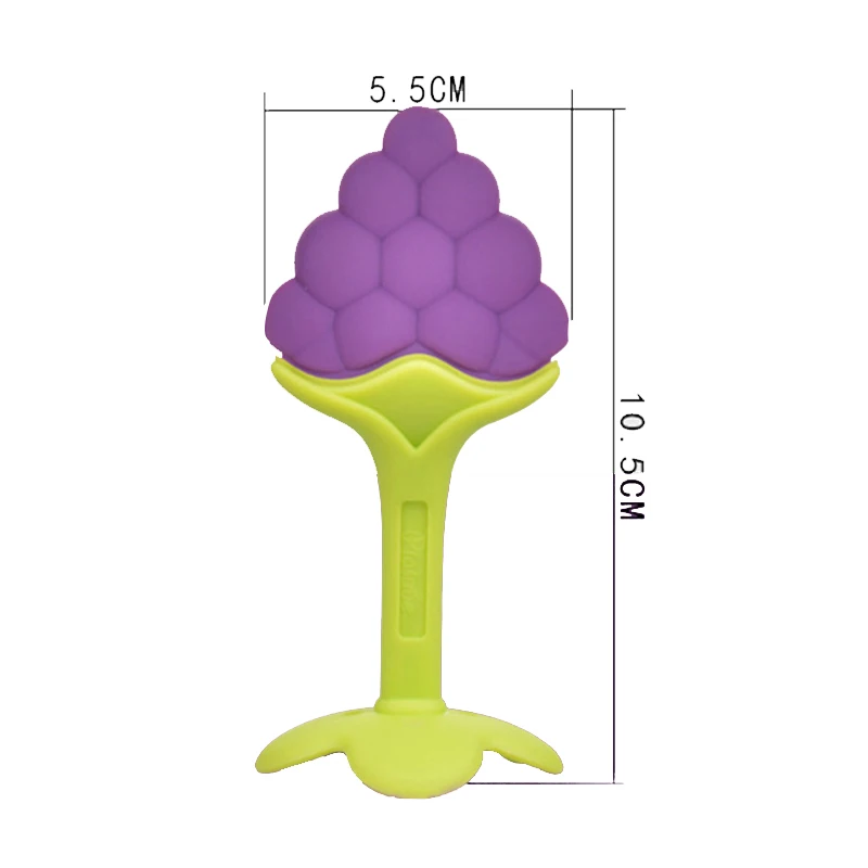1 шт. детский Прорезыватель Еда Класс силиконовый Прорезыватель для зубов стандартной длины с красочными фруктами Форма грызунок обучения младенцев и детей ясельного возраста жевать зуб игрушки, не содержащие БИСФЕНОЛ