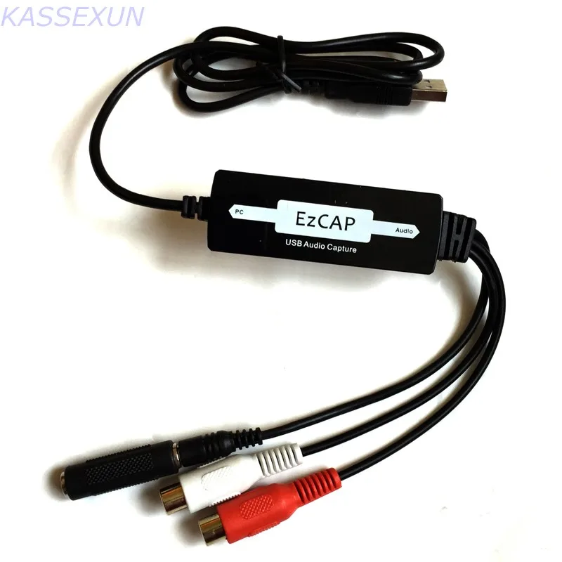 Analog 3.5mm RCA RL To USB Audio Capture card conveter,Turntable Vinyl