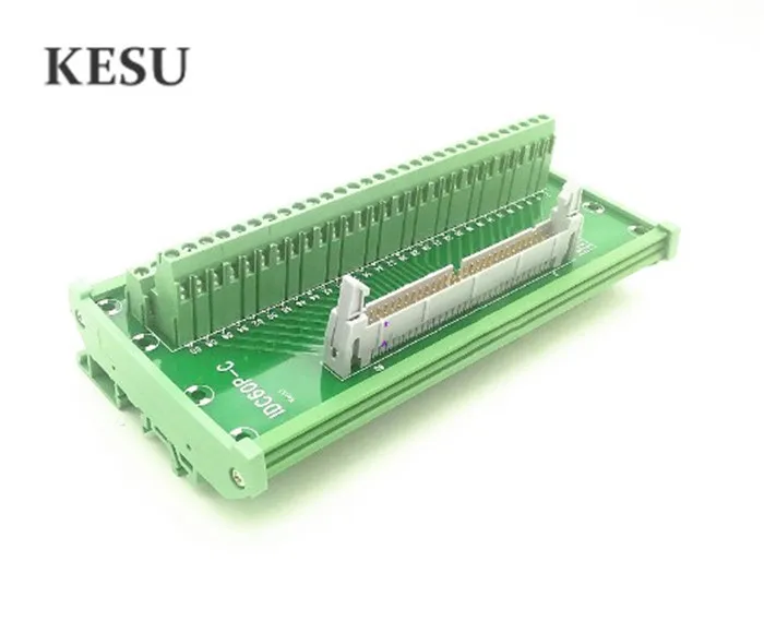 IDC60Pin 2.45mm IDC-60 Pin Male Connector to 60-Pin Terminal Block Breakout Board Adapter PLC Relay Terminals DIN Rail Mounting |