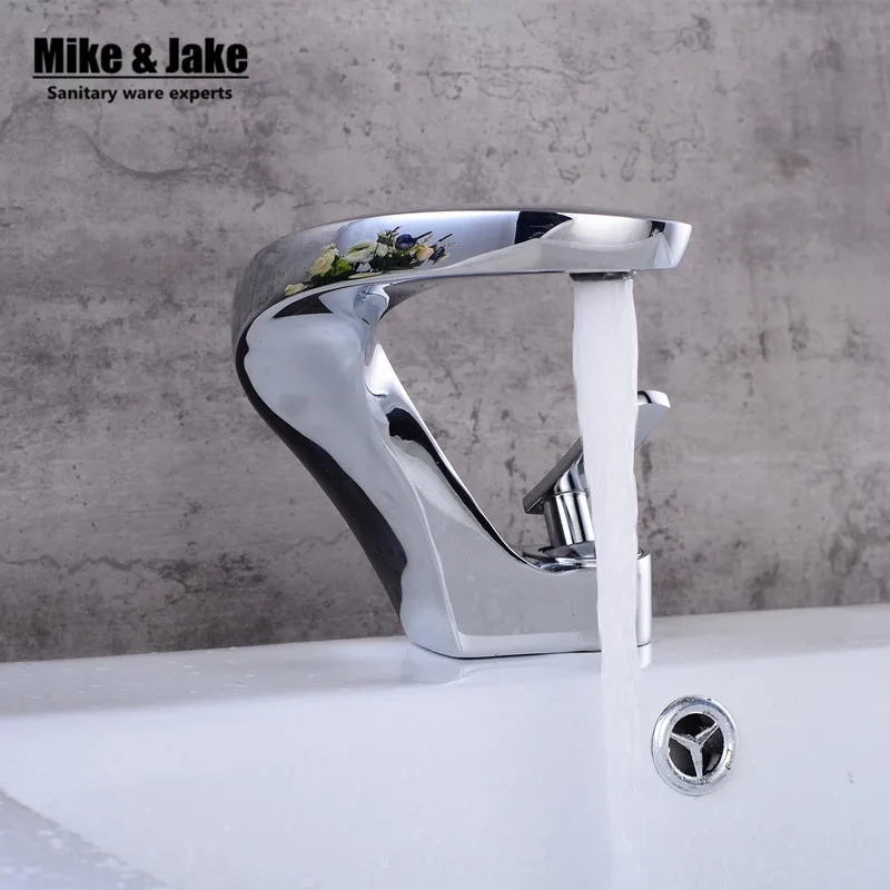 Bathroom snake faucet chorme single hole faucet basin crane basin tap