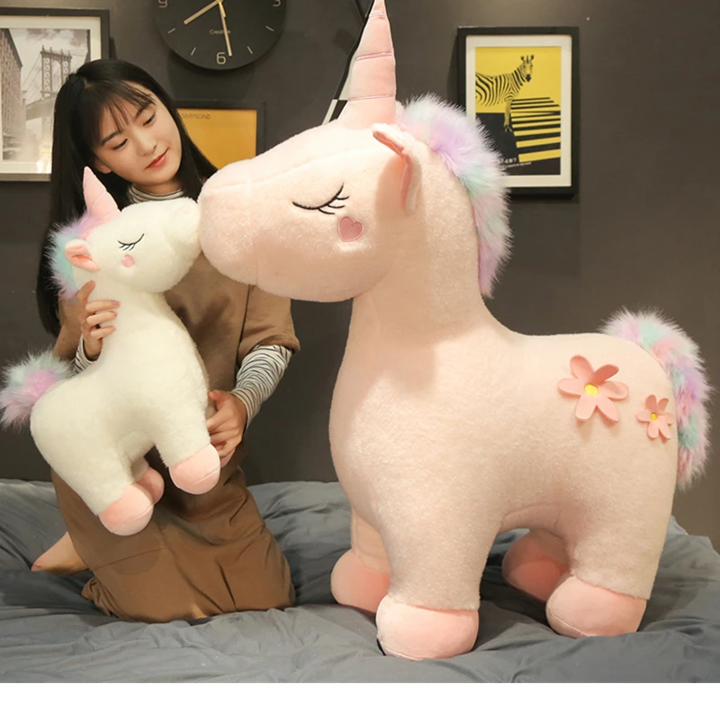 巨大な夢ユニコーンぬいぐるみかわいい虹ユニコーンソフト枕ぬいぐるみぬいぐるみ子供のおもちゃベビーキッズ人形女の子のギフト Stuffed Plush Animals Aliexpress