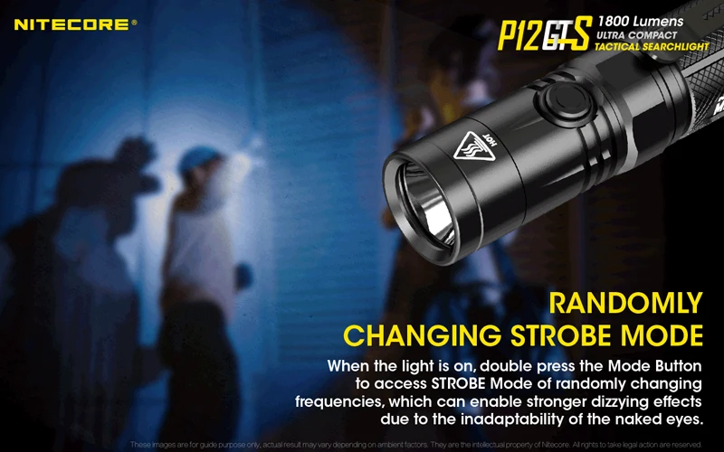 Nitecore P12GTS CREE XHP35 HD светодиодный фонарик 1800 Люмен Ультра Компактный Тактический без батареи